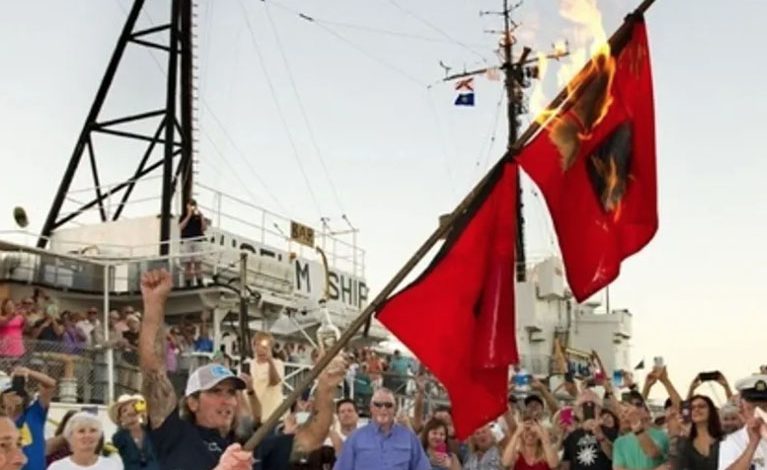 Hurricane Flag Burning Ceremony