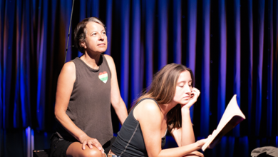 Sarah Goodwin and Jillian Todd in Fringe Theater’s production of Audrey Cefaly’s THE GULF, June 1-8. Photo Credit: Aramis Ikatu