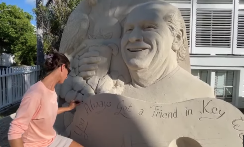 Jimmy Buffett sand sculptor Key West FL
