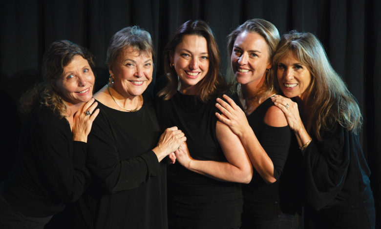 FIVE LESBIANS EATING A QUICHE cast includes (L) Caroline Taylor, Diane May, Jessica Newman, Samantha Laskey, and Donna Stabile. The show runs Jan 10-20 at the Key West Armory.
